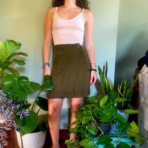 Green wrap mini skirt